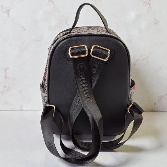Juicy Couture I Heart Juicy Backpack Black /Beige /Red NWT - Picture 9 of 9